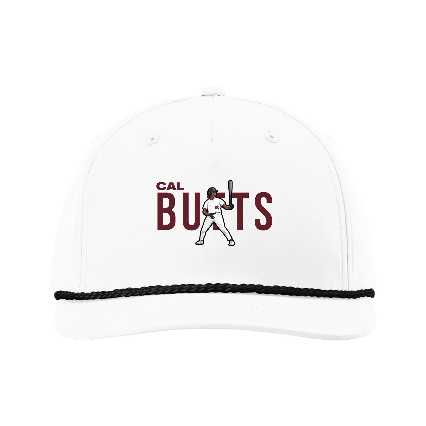 Five-Panel Classic Rope Cap — Player Name in White