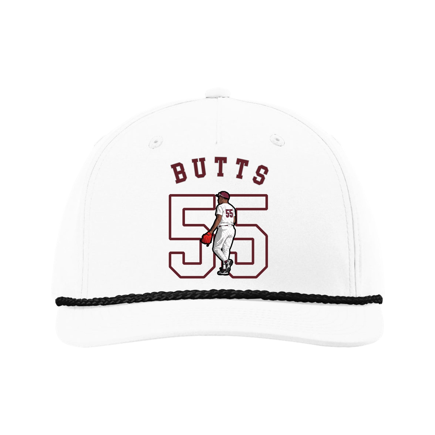 Five-Panel Classic Rope Cap — Shirsey Arch in White