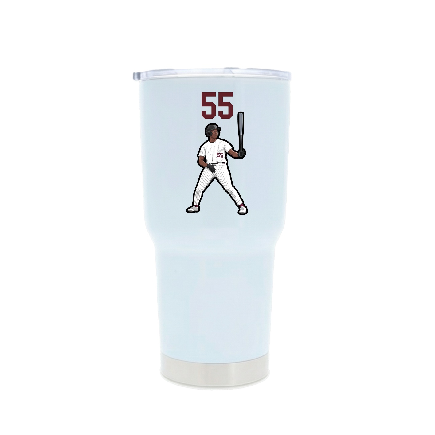 30oz Stainless Steel Tumbler — Number Top in White