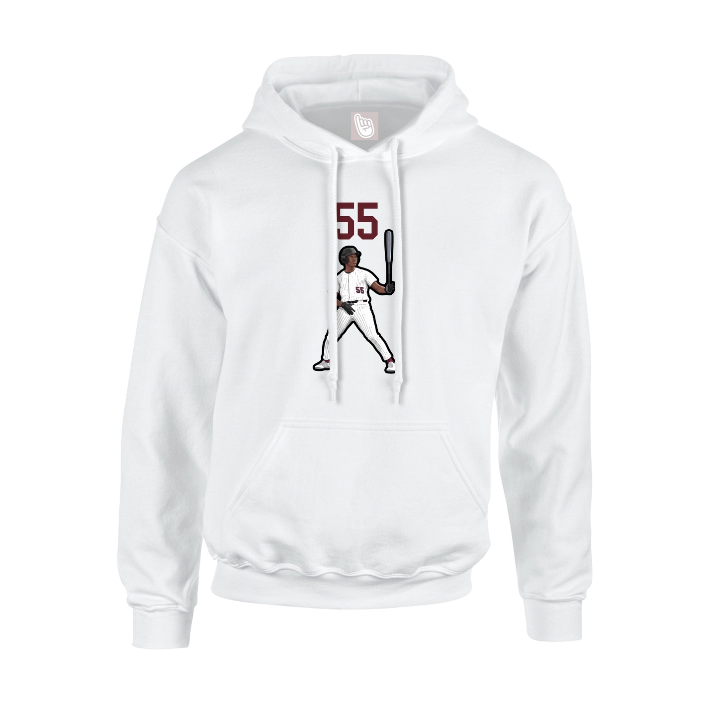 Youth Hoodie — Number Top in White
