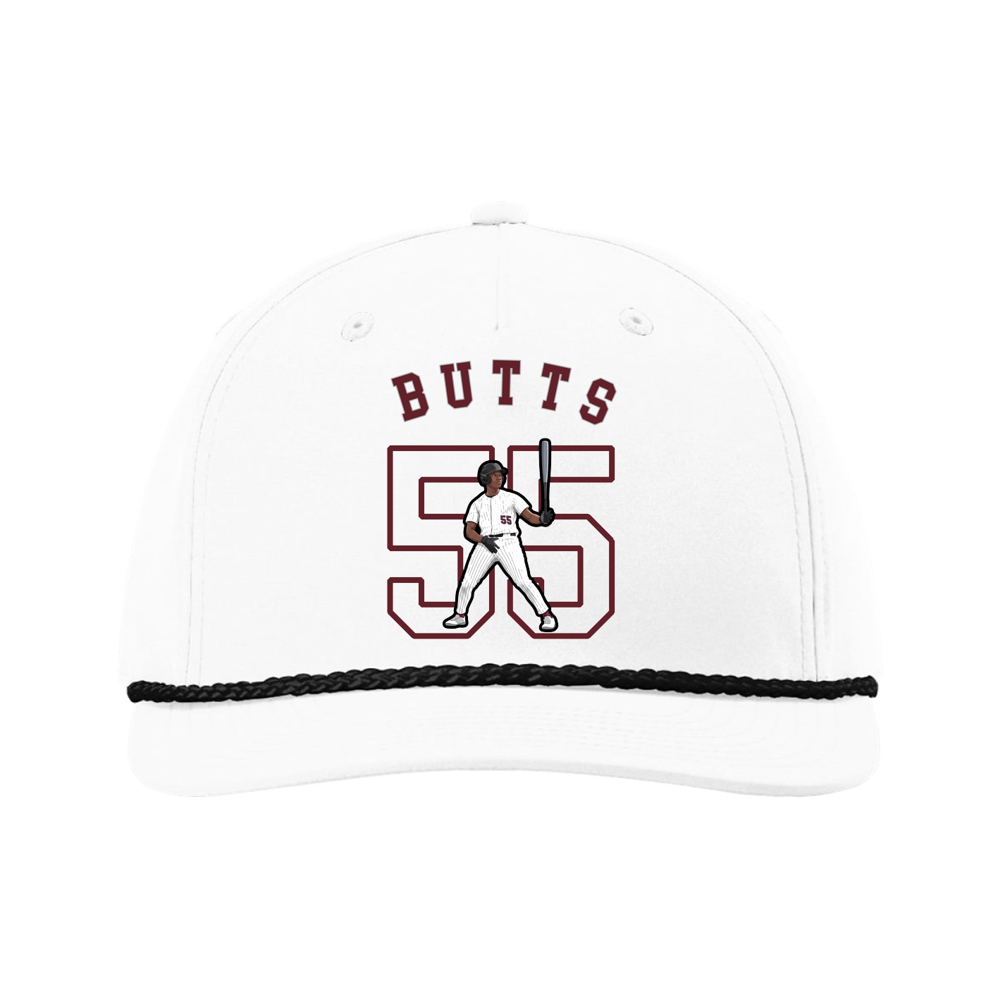 Five-Panel Classic Rope Cap — Shirsey Arch in White