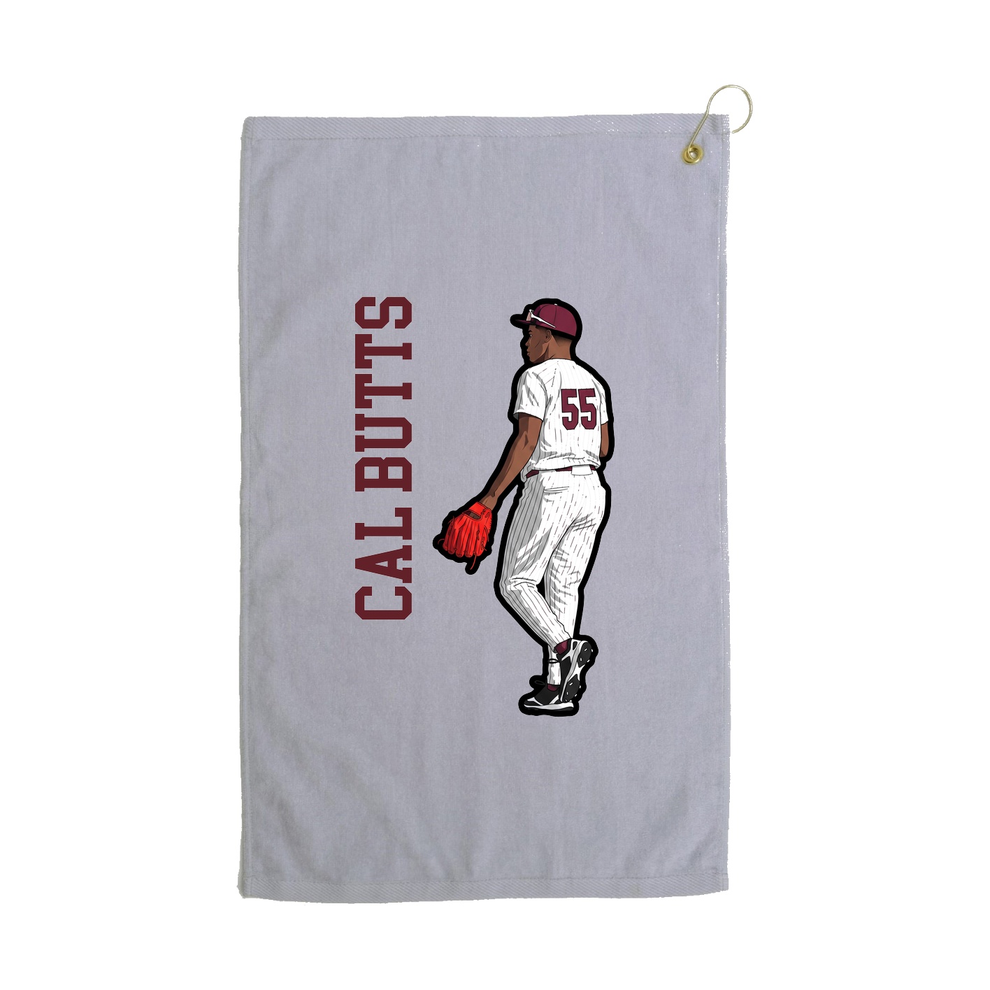 Golf Towel — Name Vertical in Grey