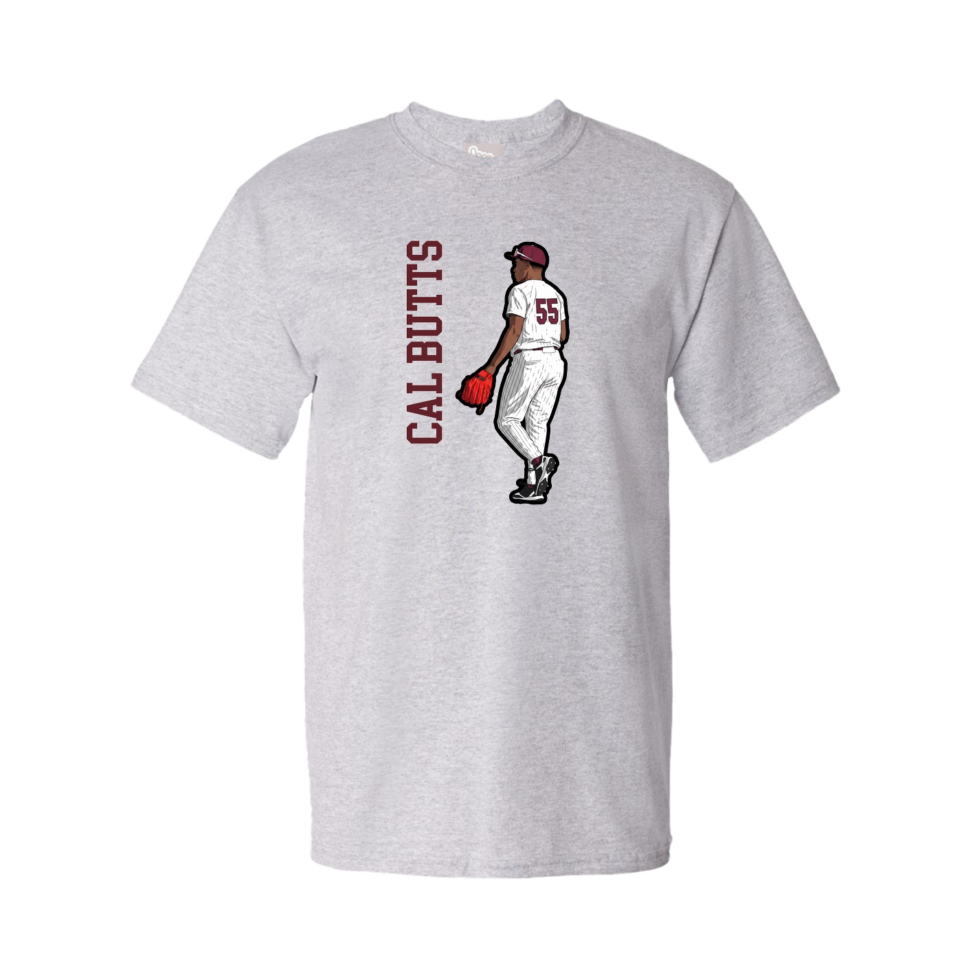 Youth Tee — Name Vertical in Grey