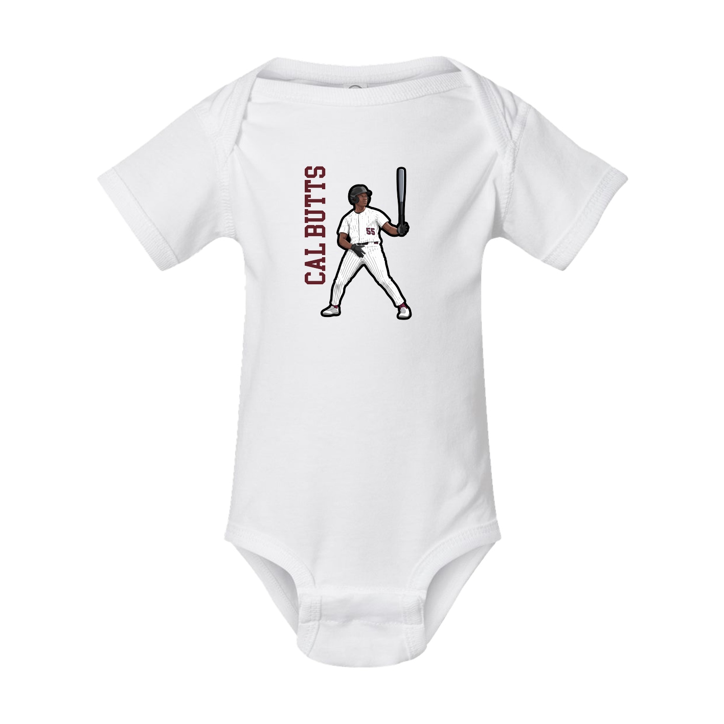 Baby Onesie — Name Vertical in White
