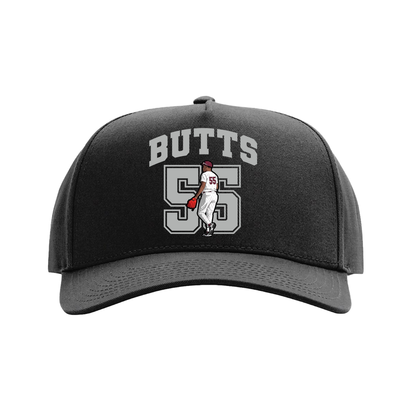 Full Fabric Five-Panel Champ Cap — Number in Black