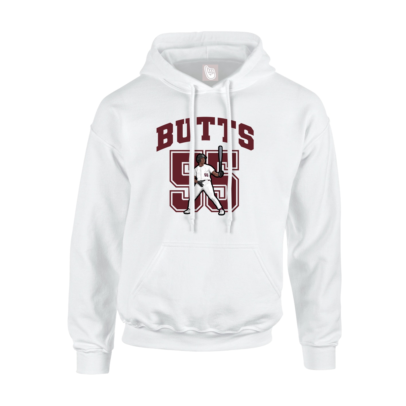 Hoodie — Number in White