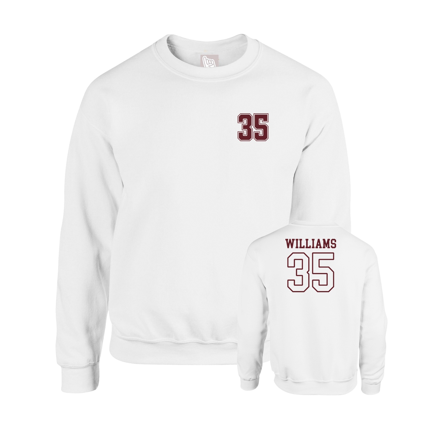 Fleece Crew — Chest Back in White