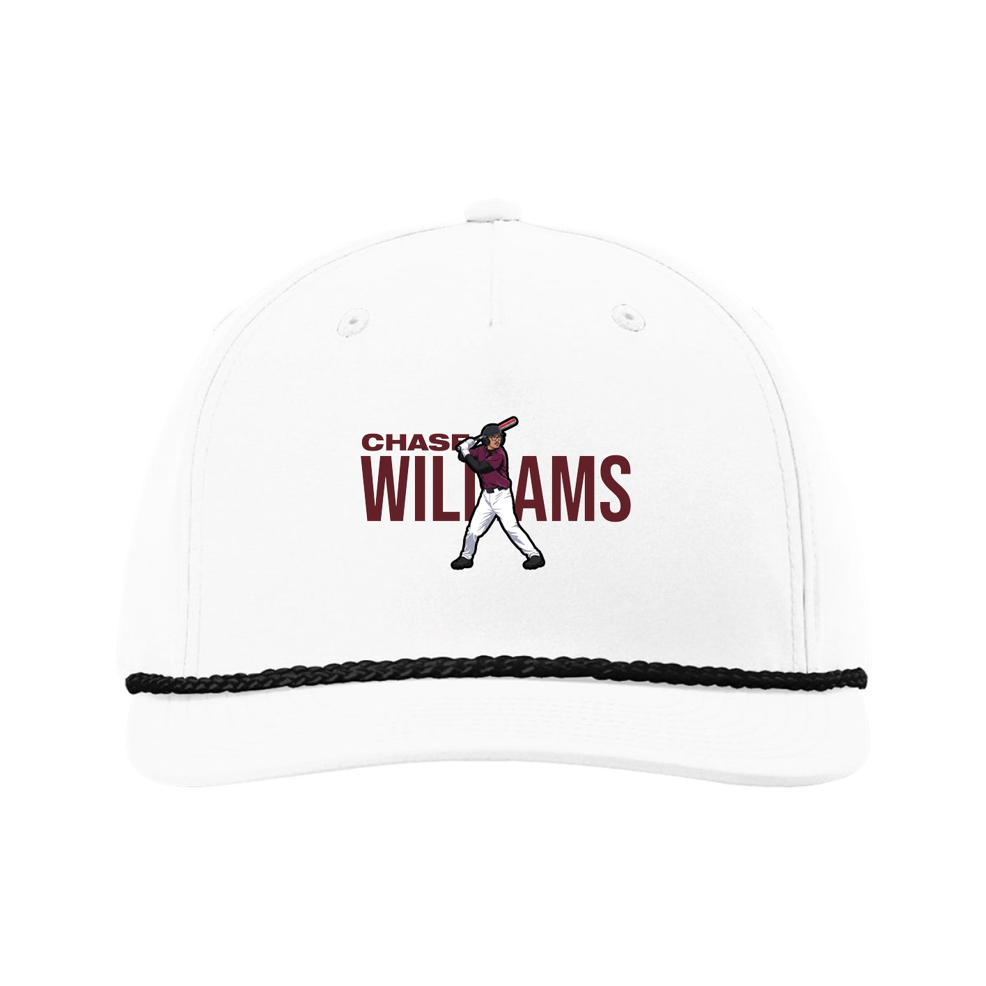 Five-Panel Classic Rope Cap — Player Name in White