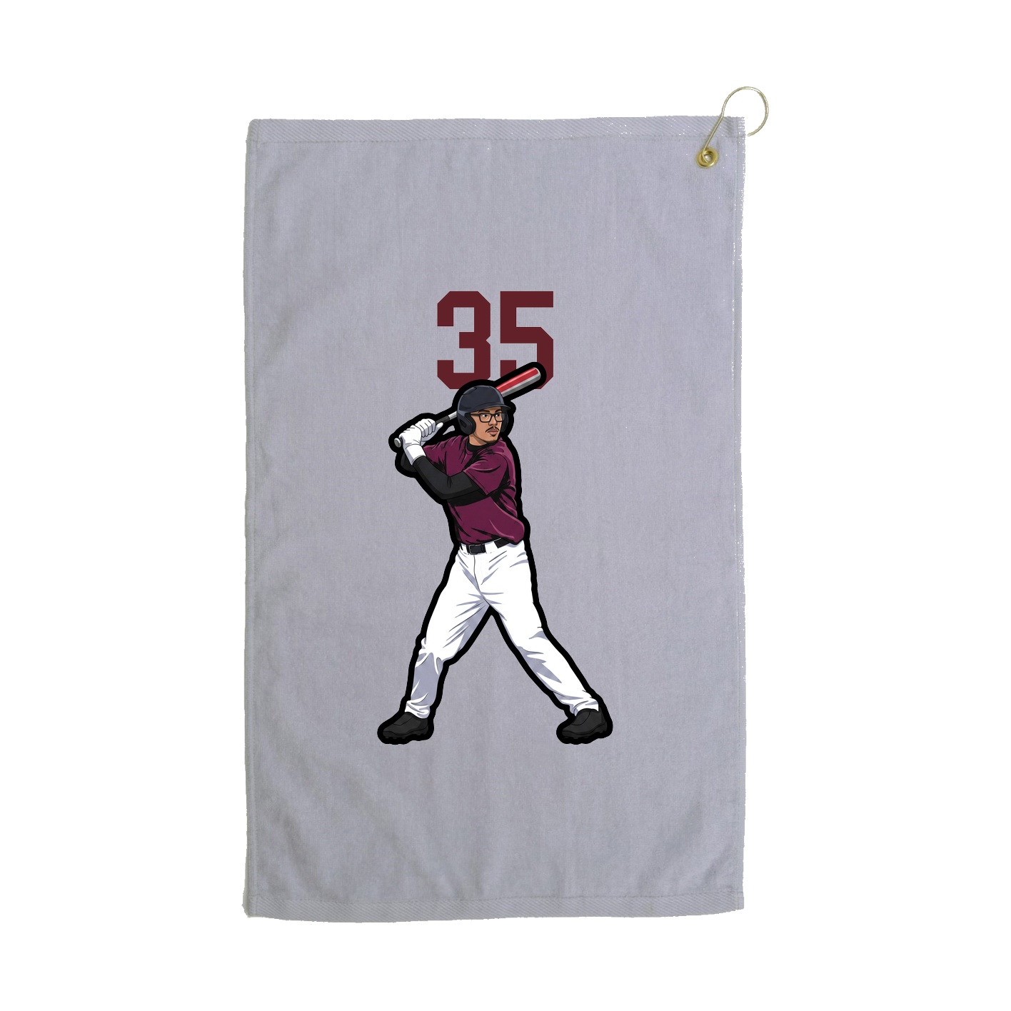 Golf Towel — Number Top in Grey