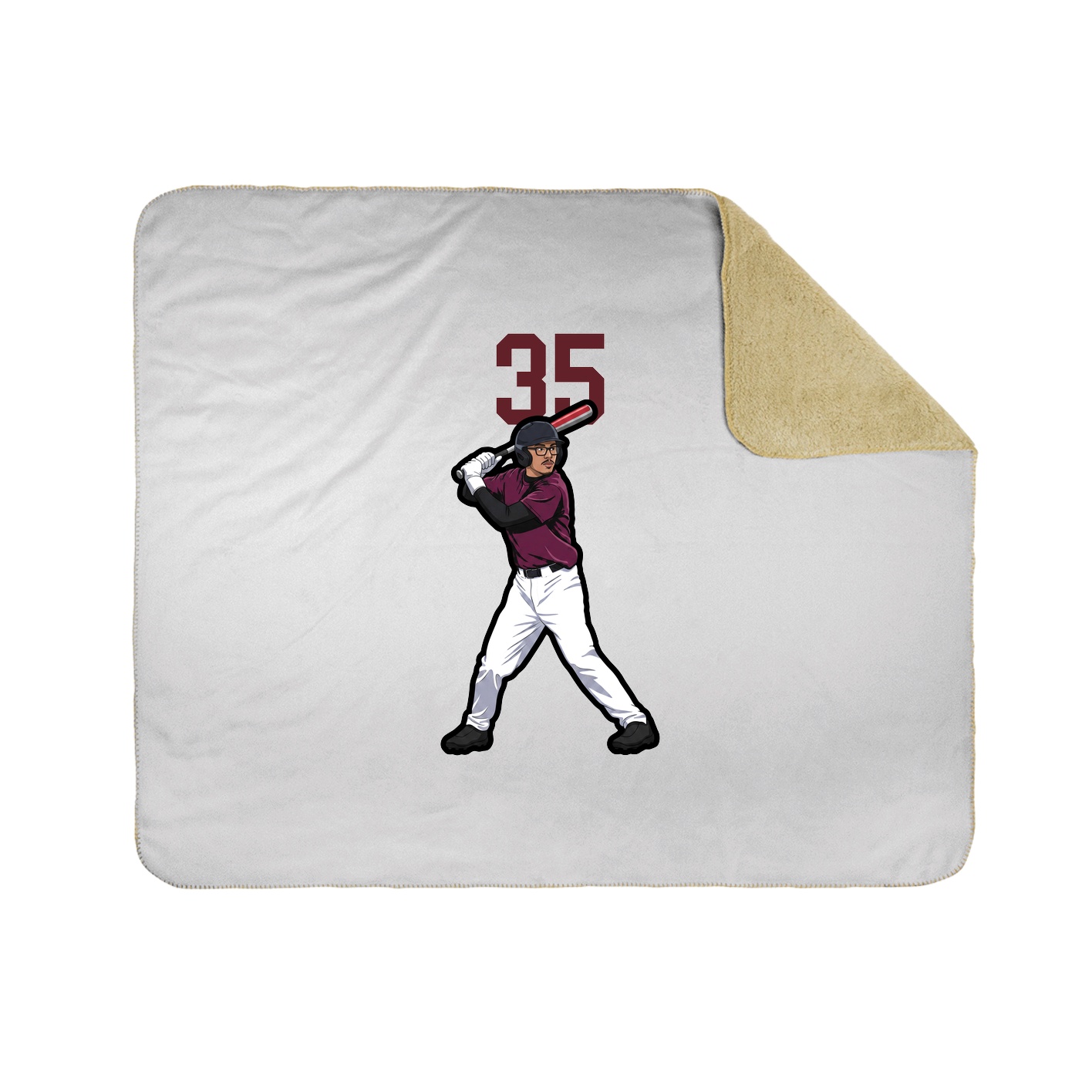 Throw Blanket — Number Top in White