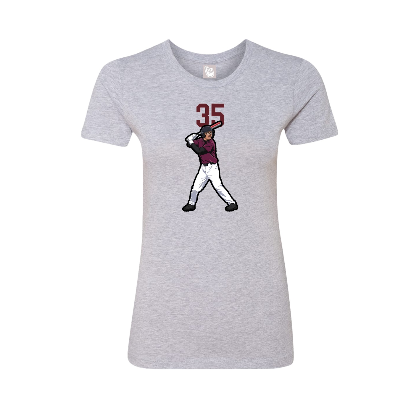 Fitted Women's Tee — Number Top in Grey