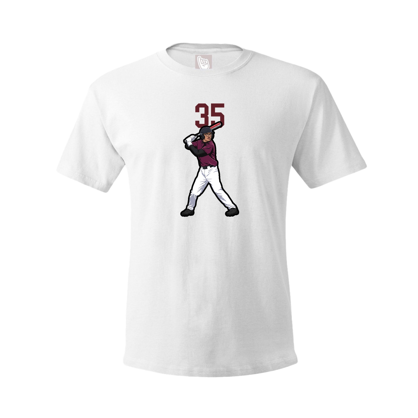 Youth Tee — Number Top in White