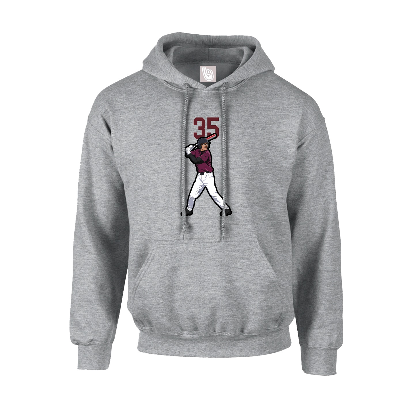 Hoodie — Number Top in Grey