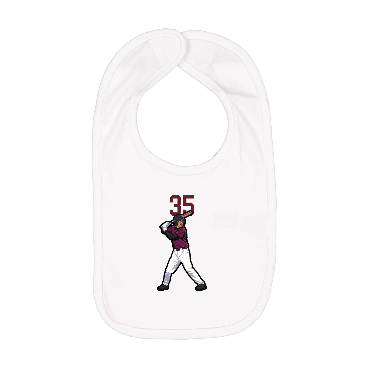 Infant Bib — Number Top in White