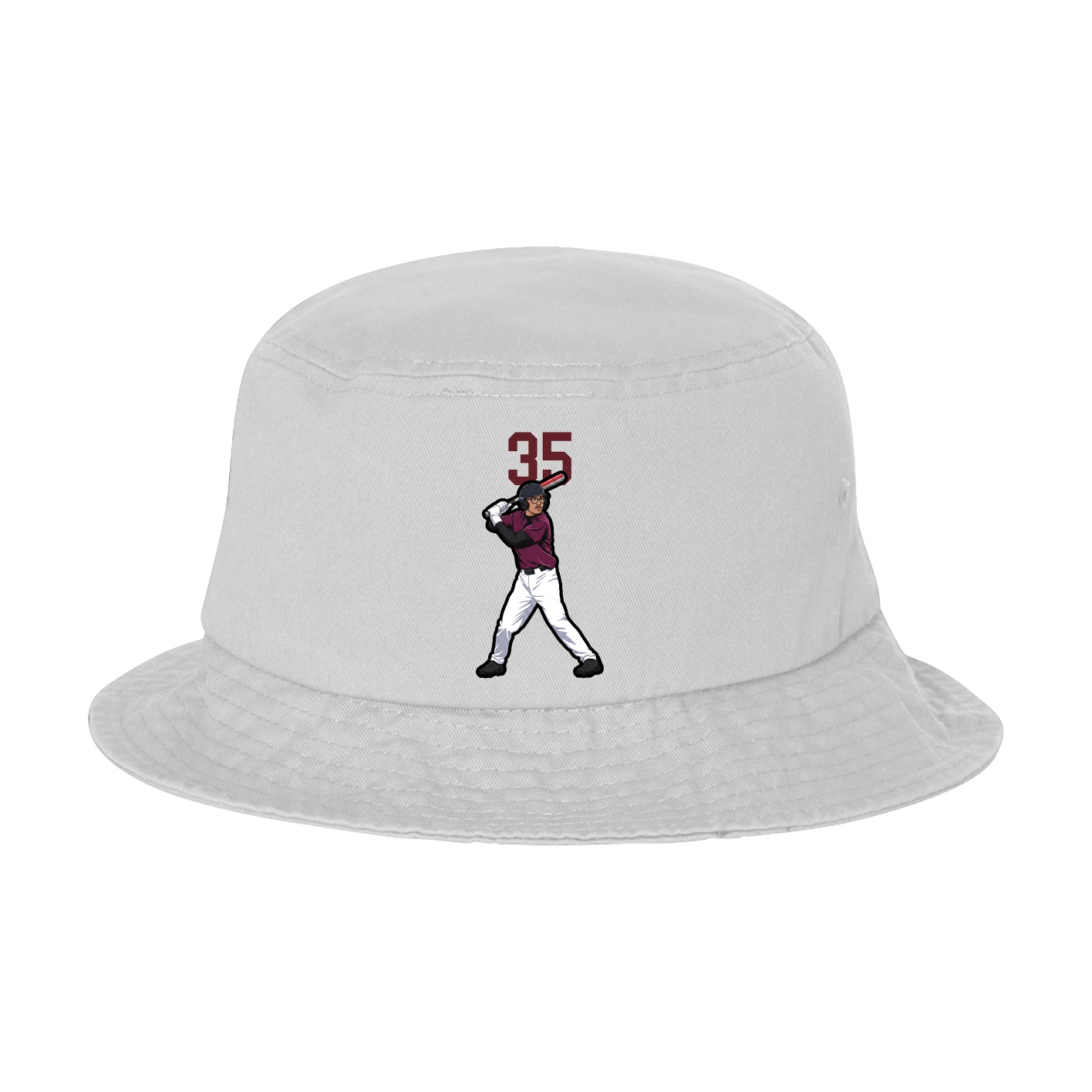 Bucket Cap — Number Top in White