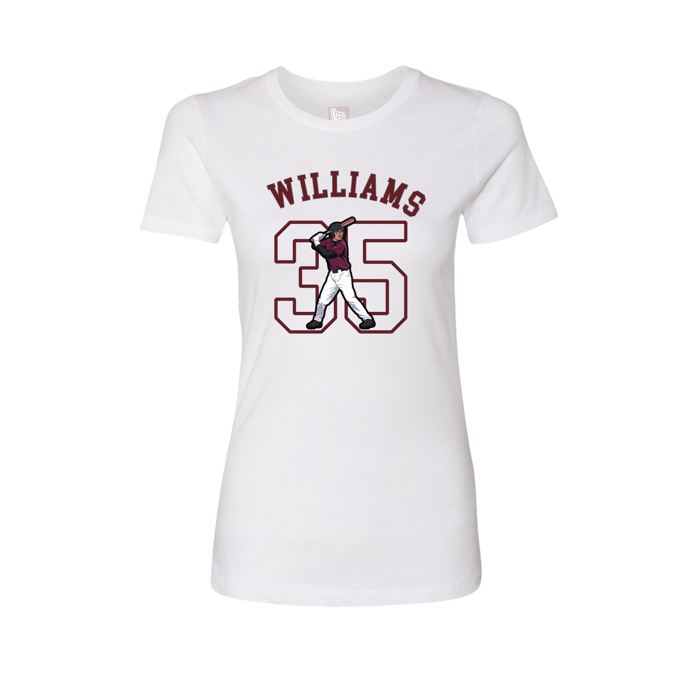 Fitted Women's Tee — Shirsey Arch in White