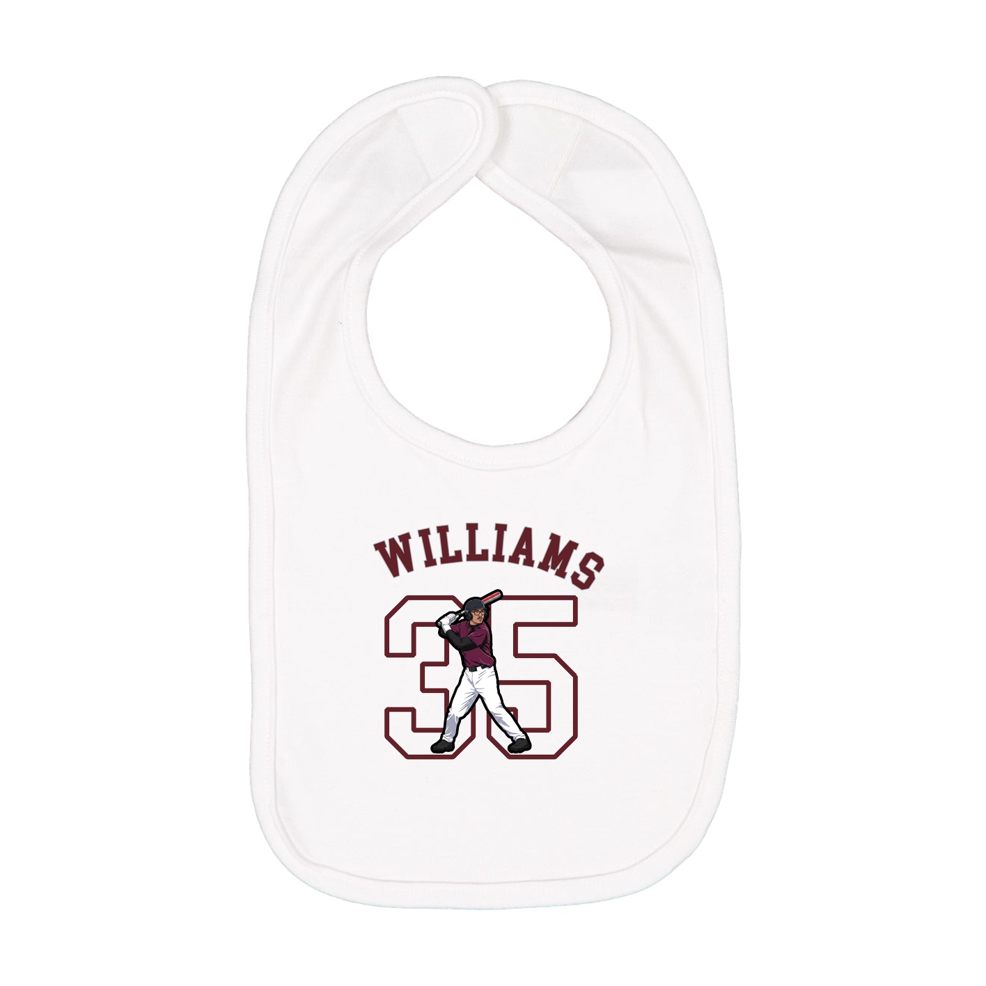 Infant Bib — Shirsey Arch in White