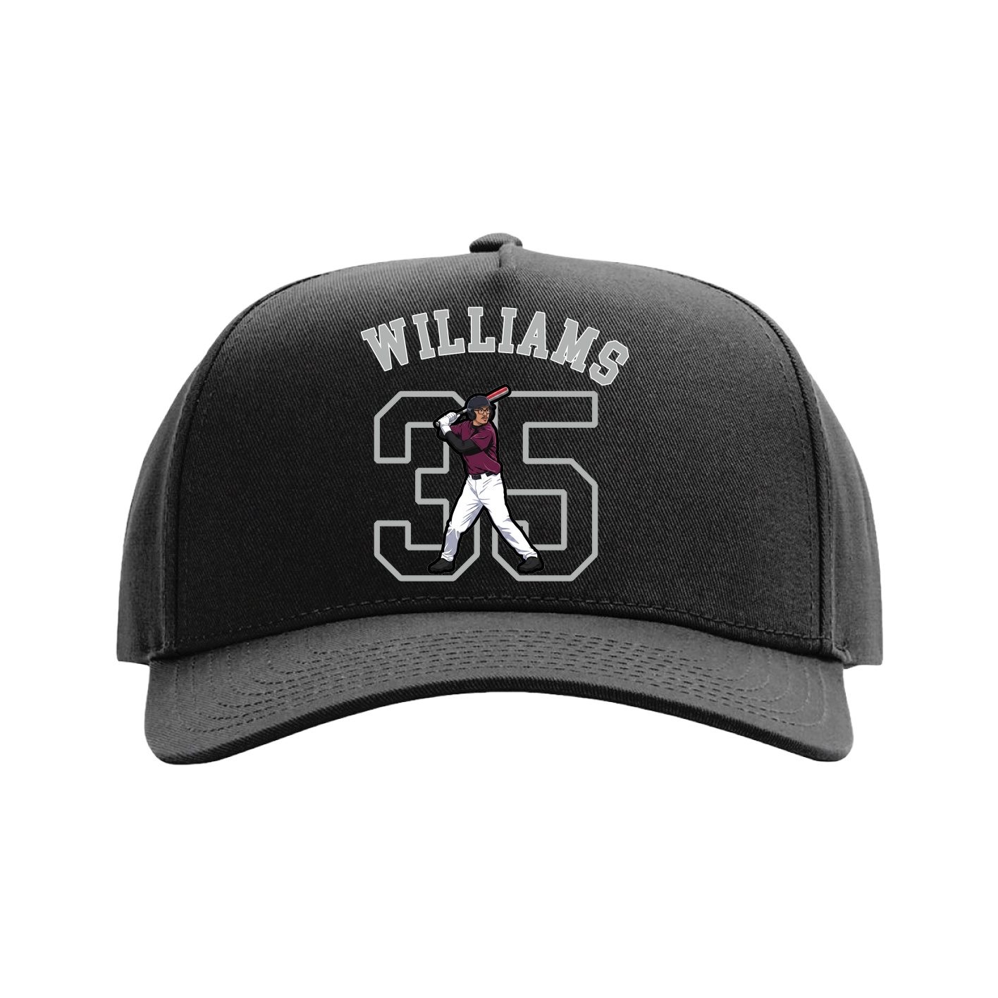 Full Fabric Five-Panel Champ Cap — Shirsey Arch in Black