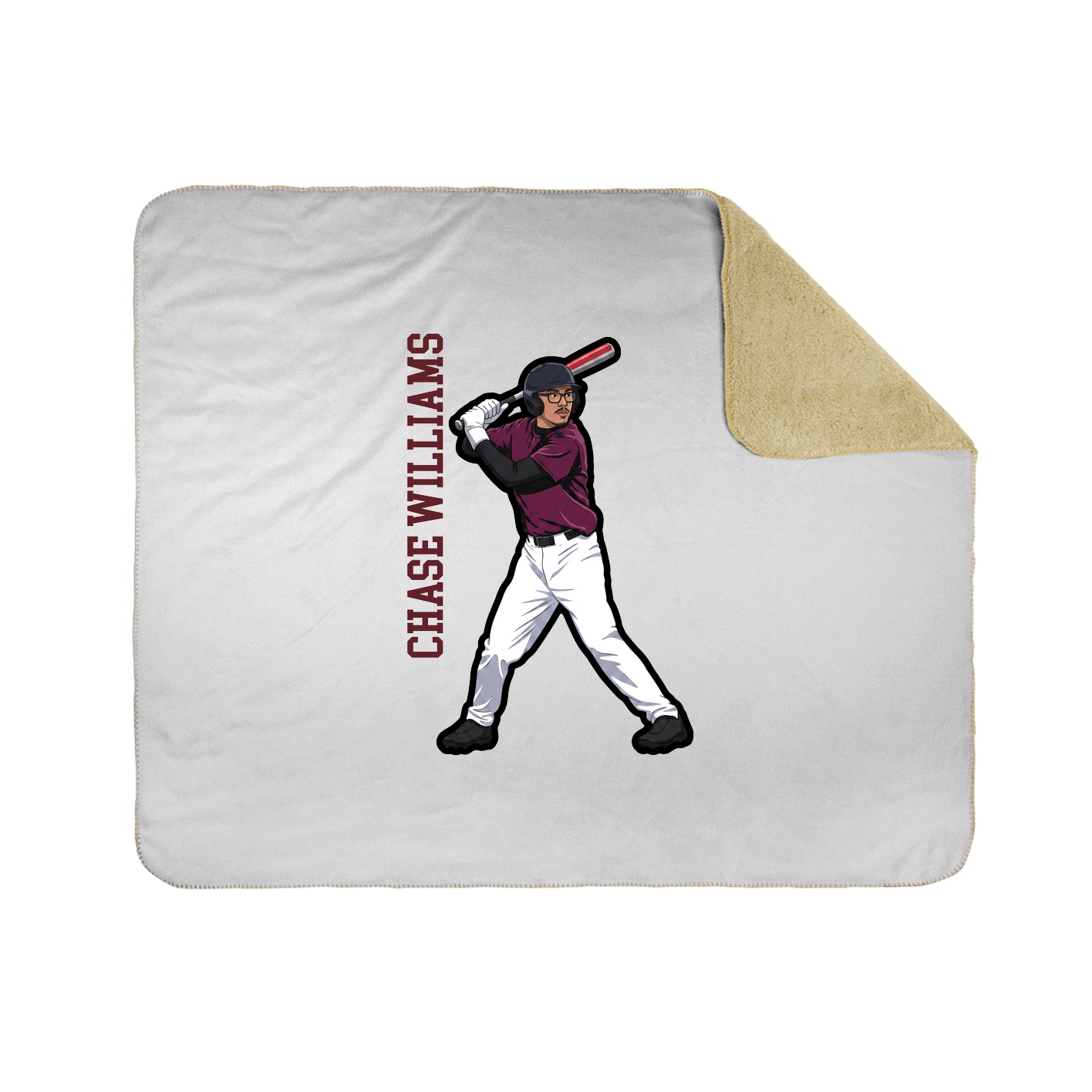 Throw Blanket — Name Vertical in White