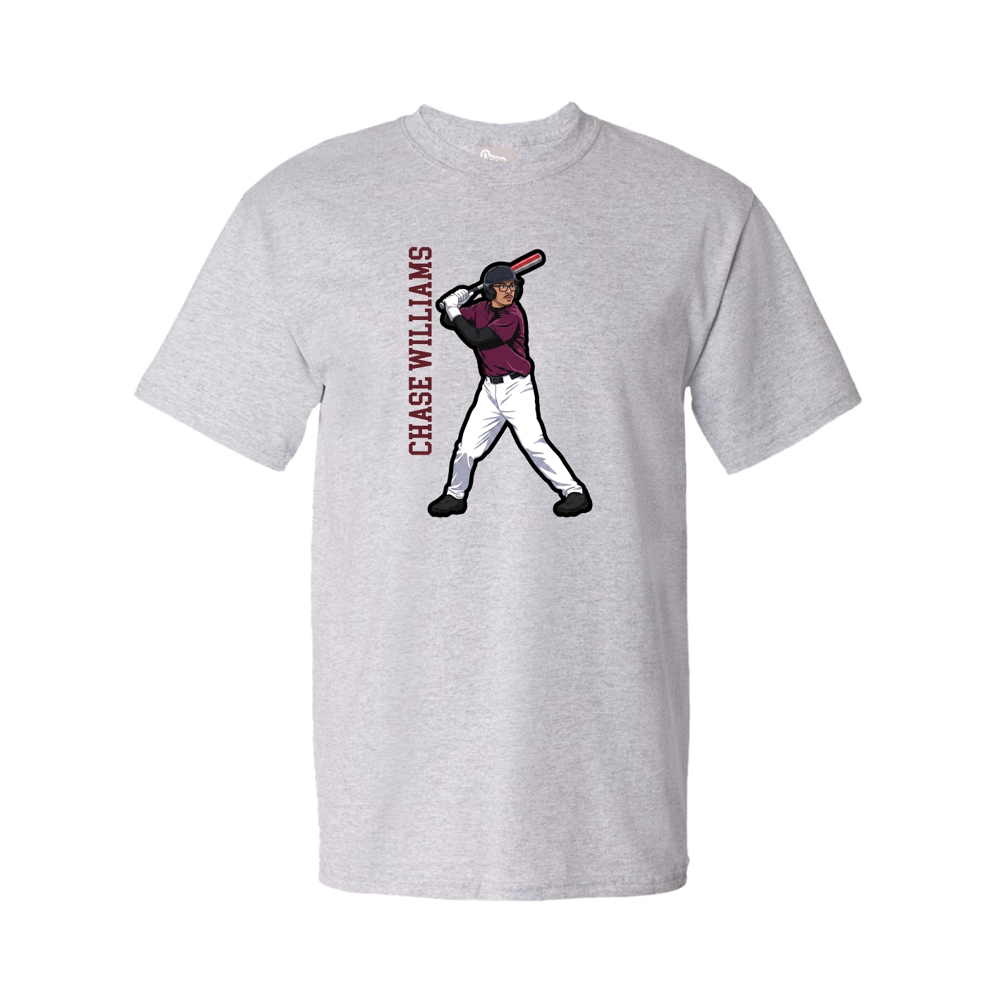 Tee — Name Vertical in Grey