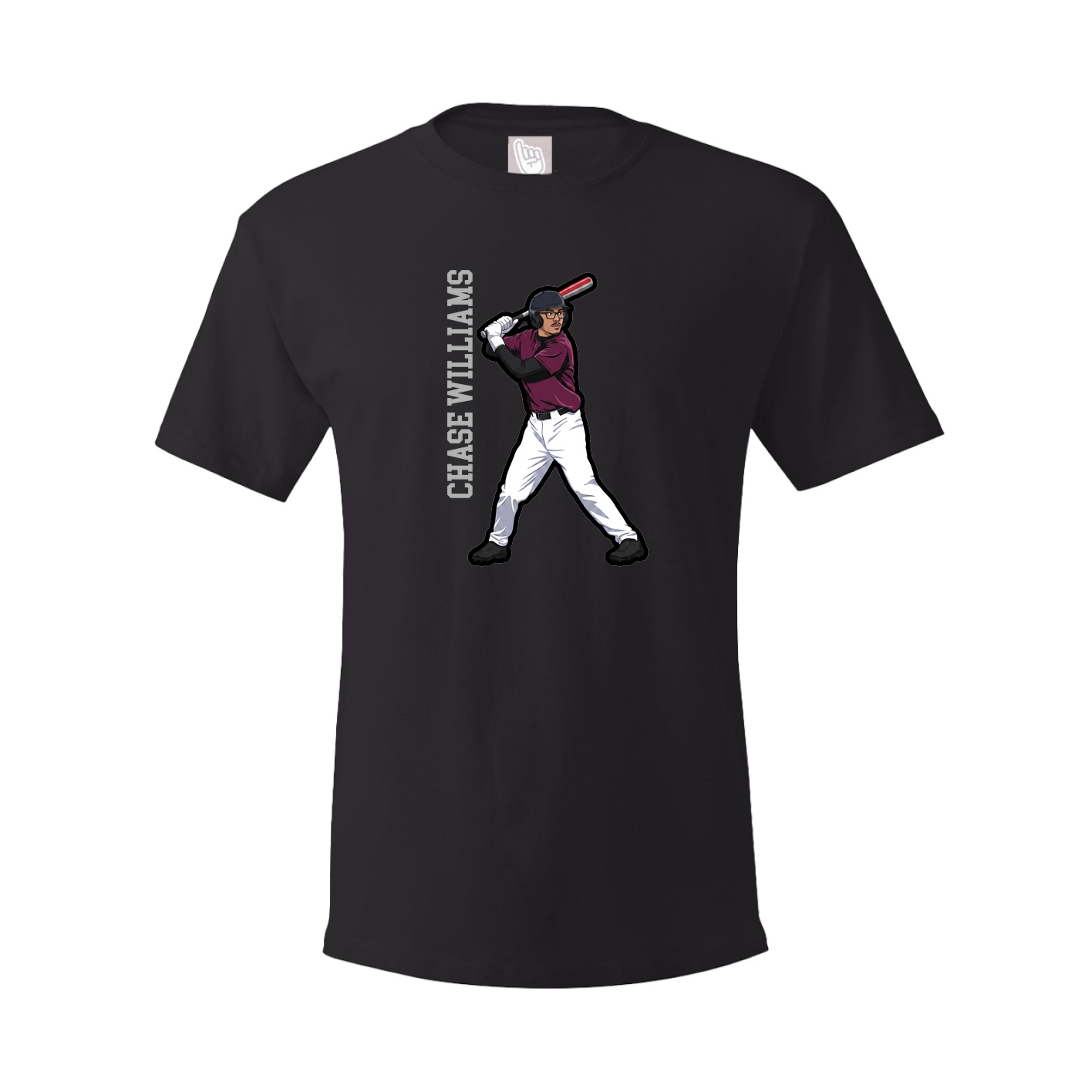 Youth Tee — Name Vertical in Black