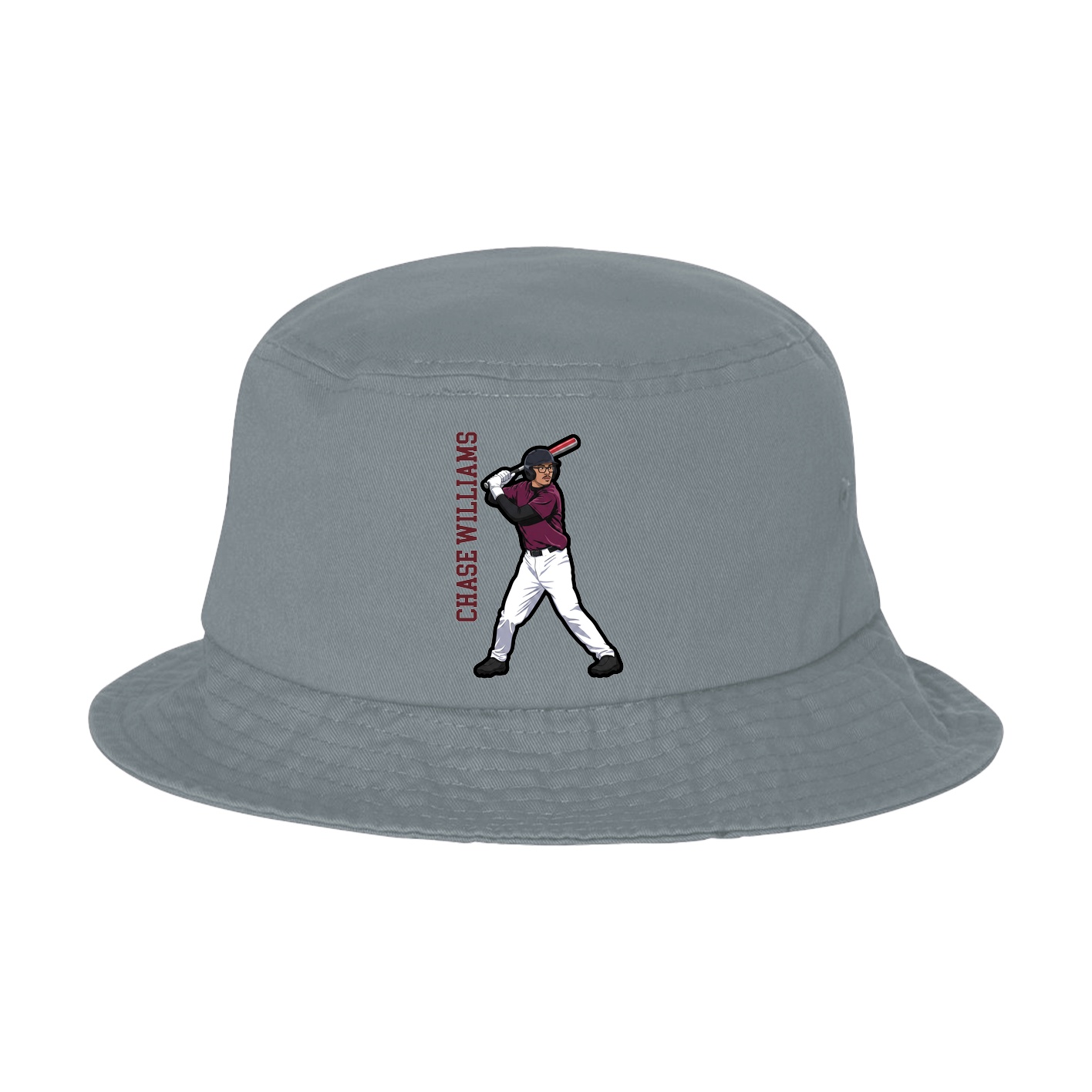 Bucket Cap — Name Vertical in Grey