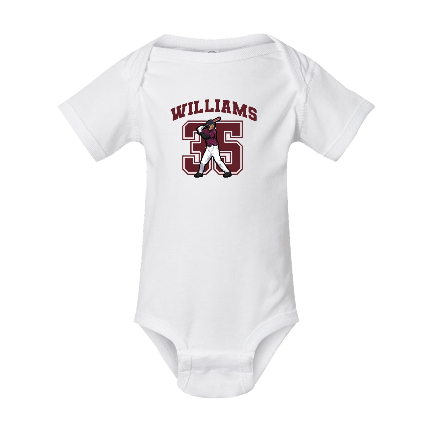 Baby Onesie — Number in White