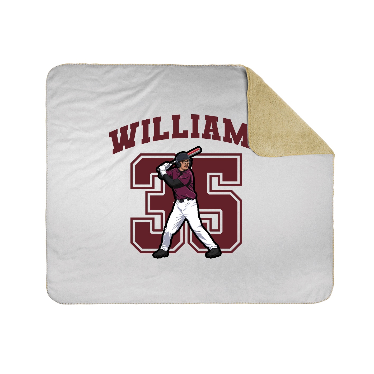 Throw Blanket — Number in White