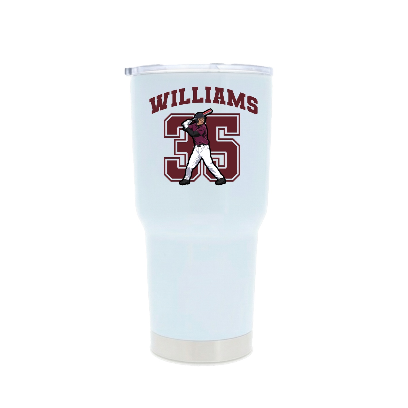 30oz Stainless Steel Tumbler — Number in White