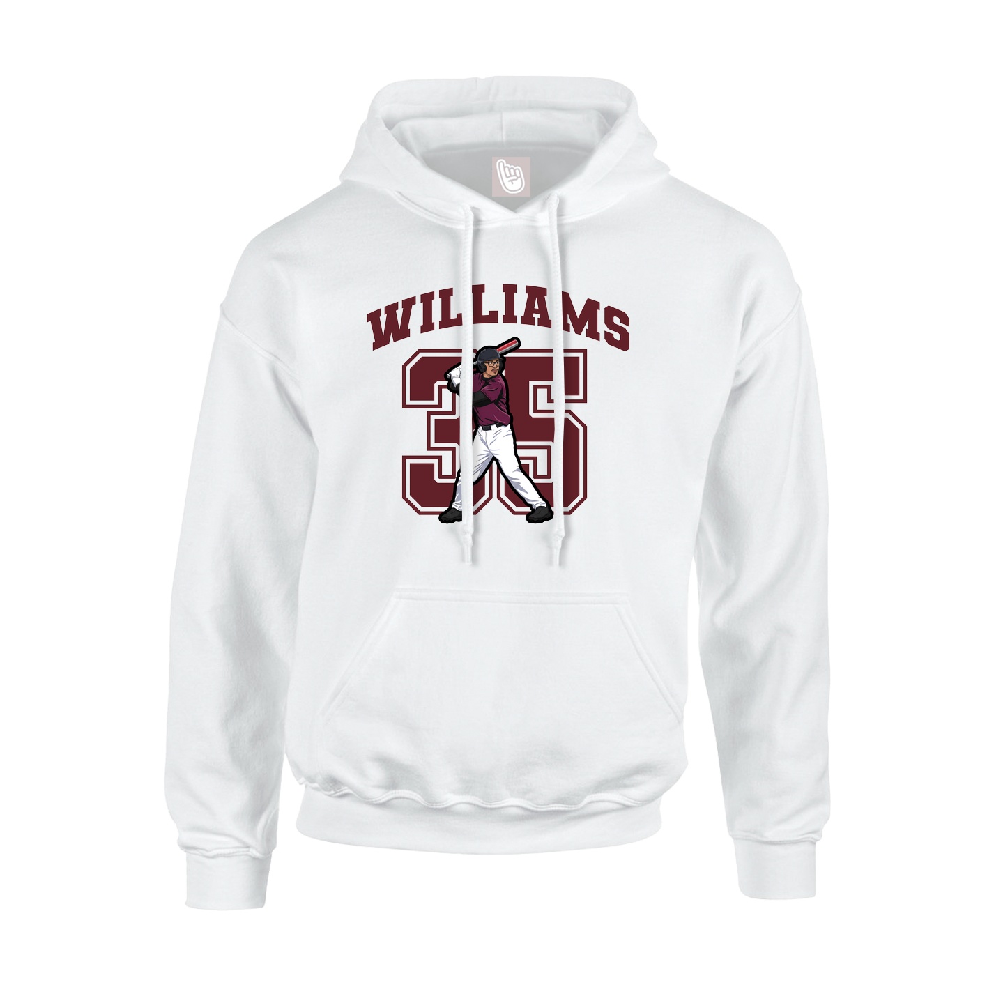 Youth Hoodie — Number in White