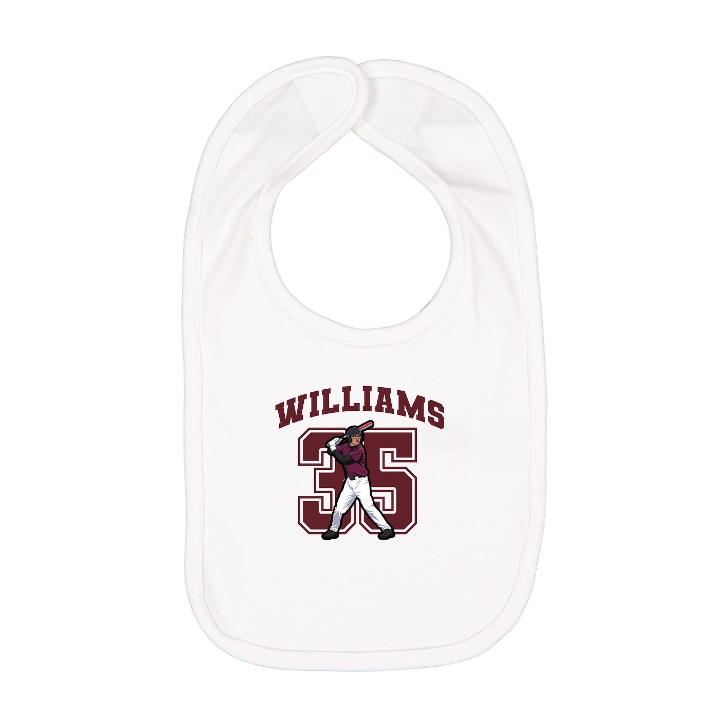Infant Bib — Number in White