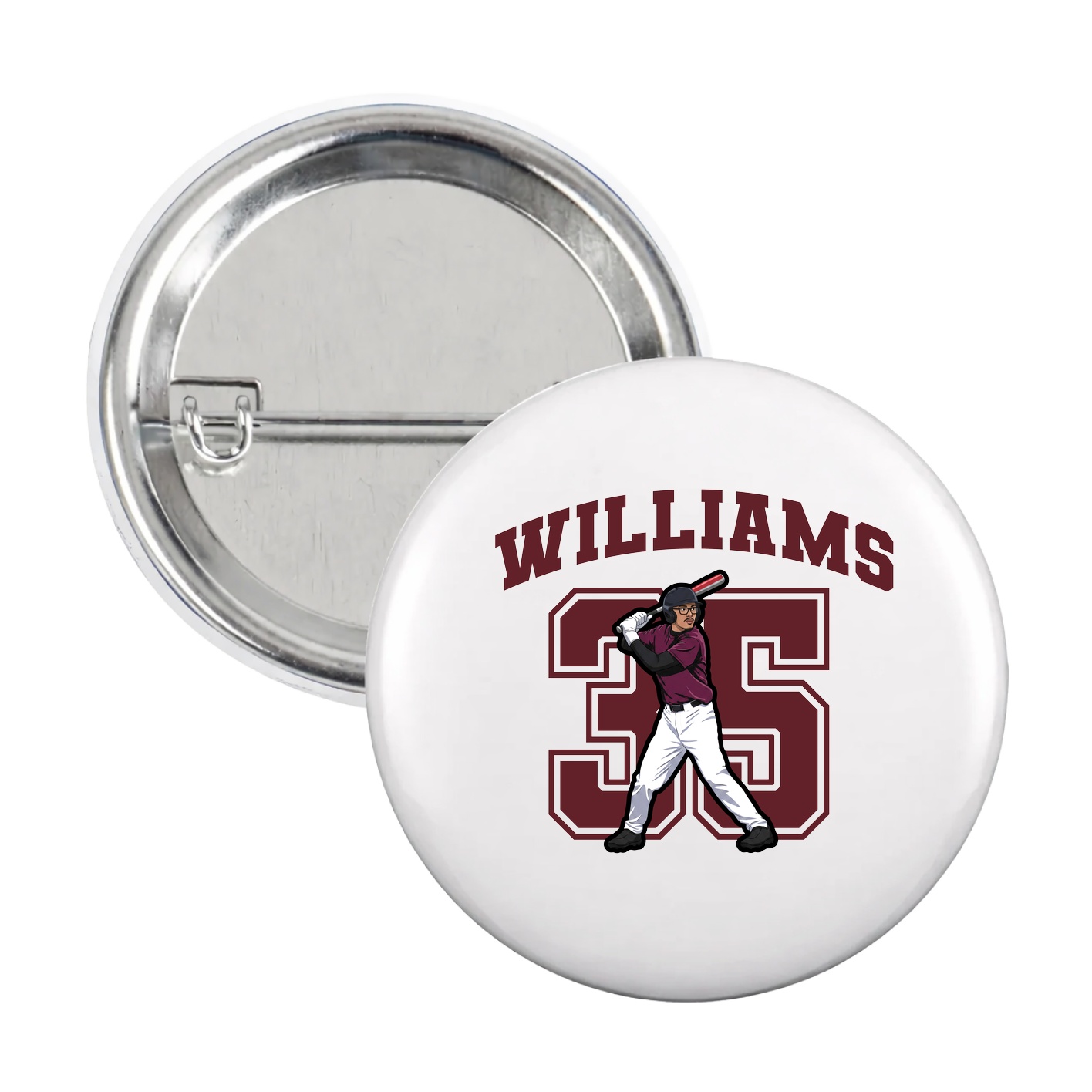 Game Day Button — Number in White
