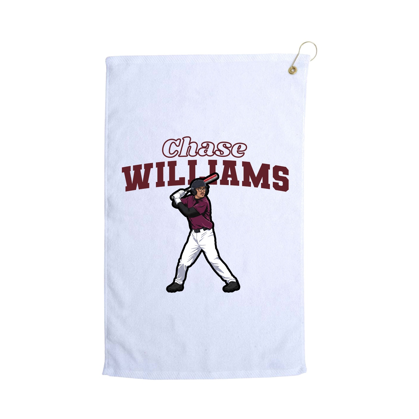 Golf Towel — Name Arch in White