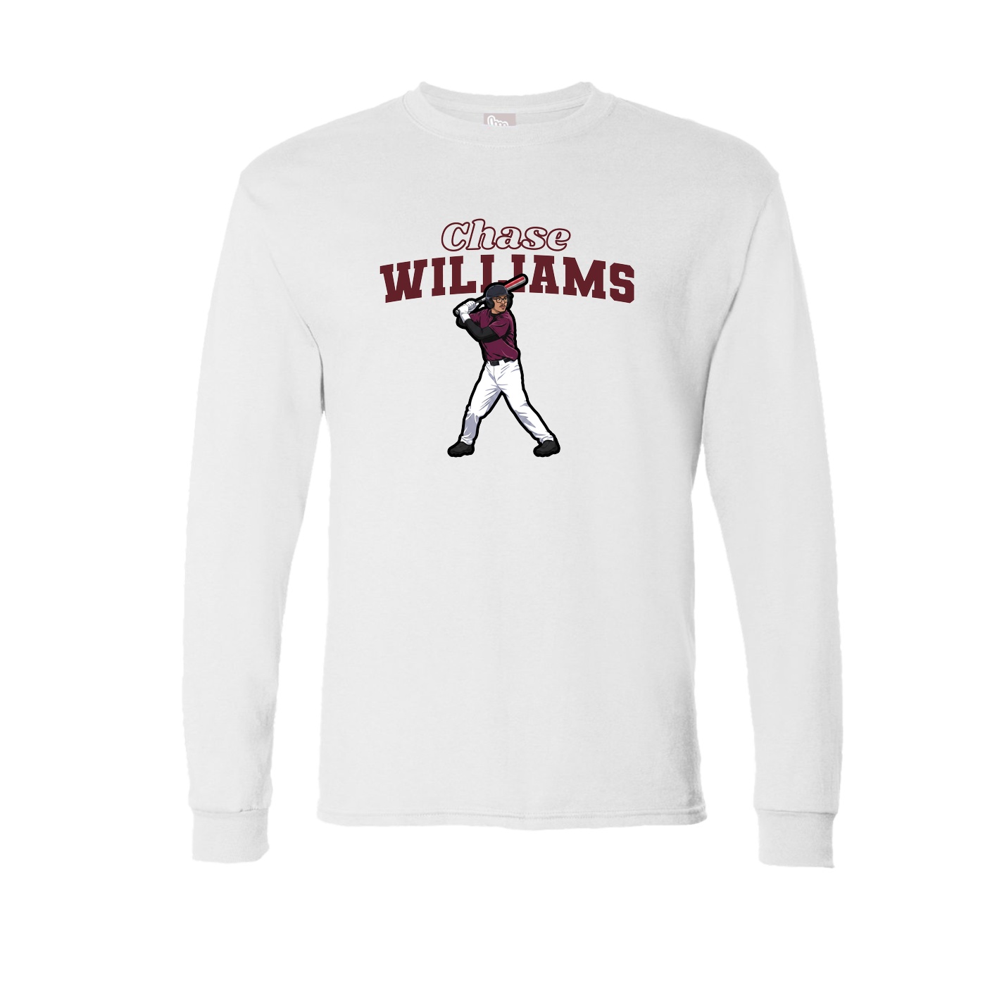 Long Sleeve Tee — Name Arch in White