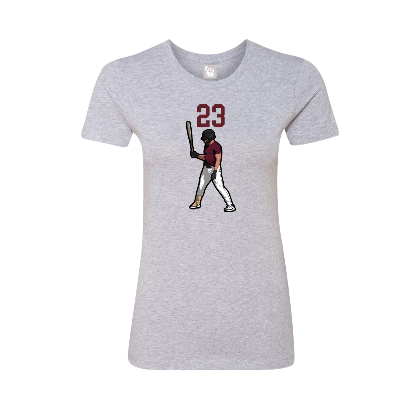 Fitted Women's Tee — Number Top in Grey