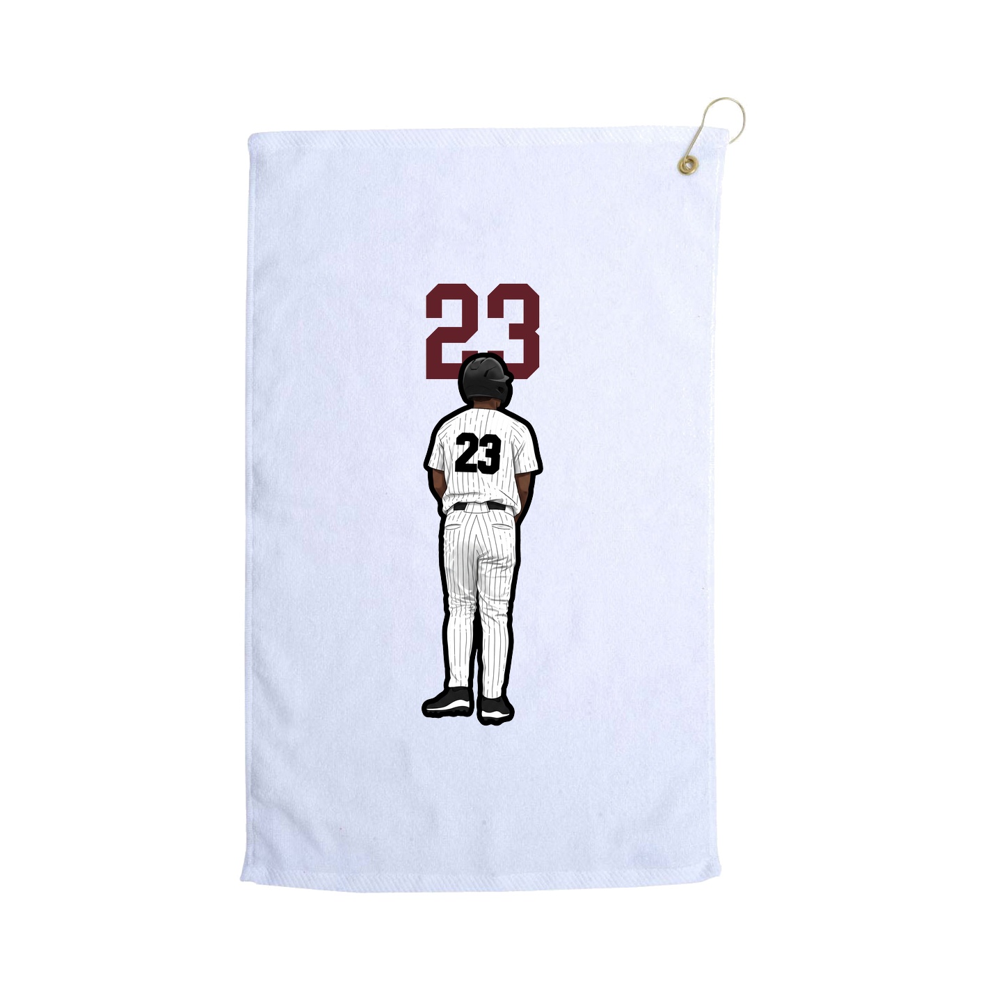 Golf Towel — Number Top in White