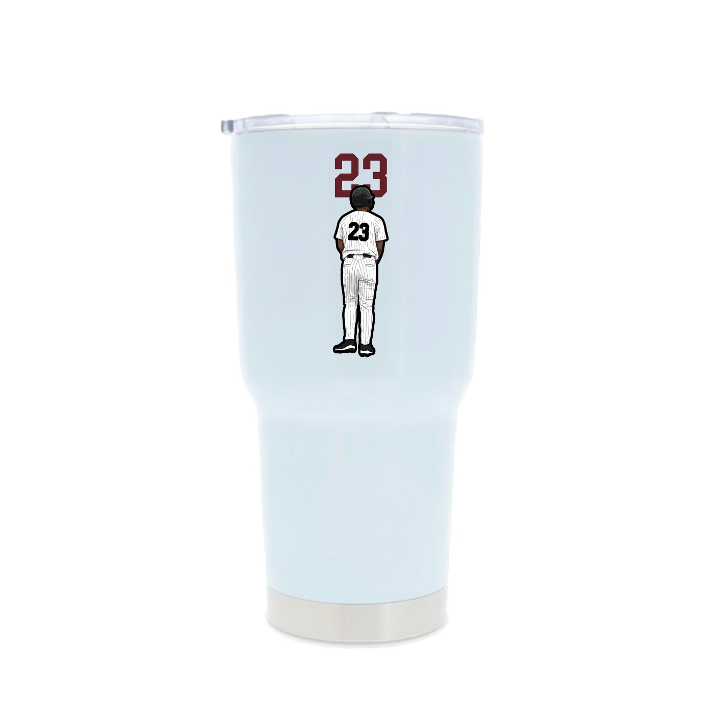 30oz Stainless Steel Tumbler — Number Top in White