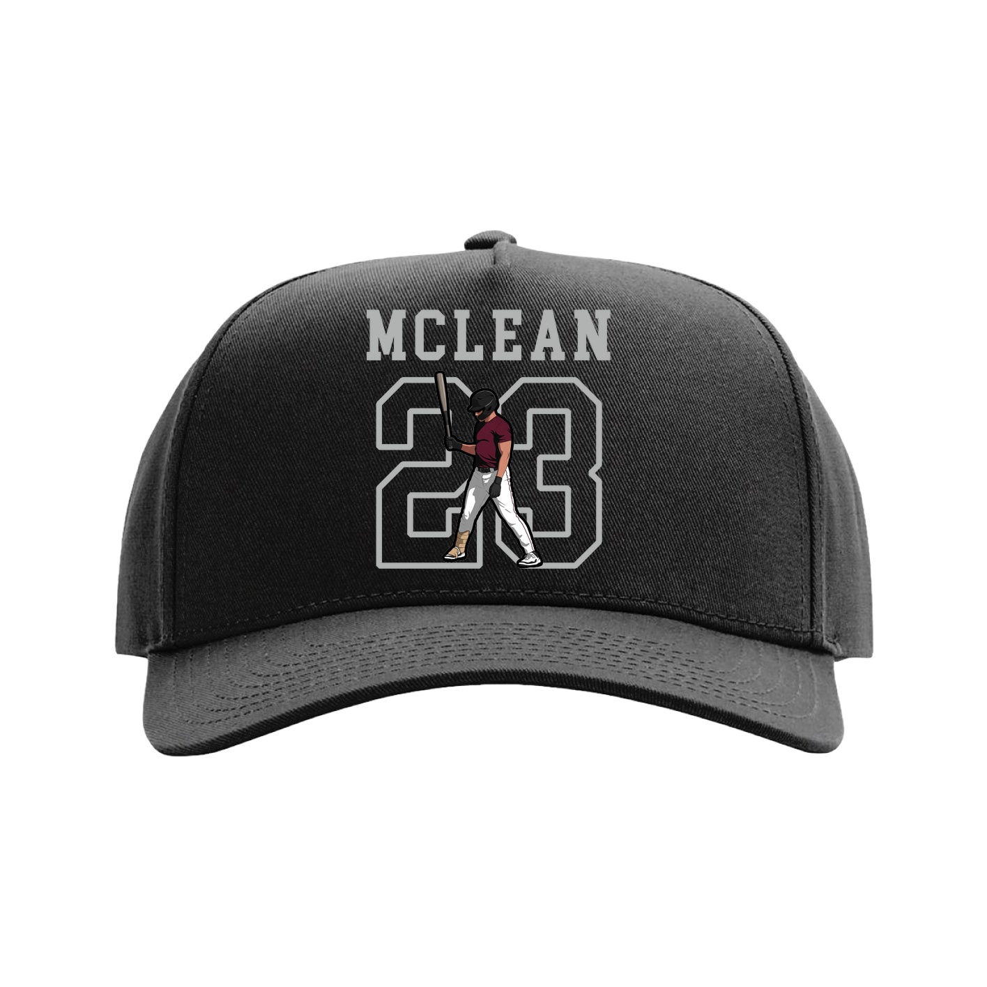 Full Fabric Five-Panel Champ Cap — Shirsey in Black