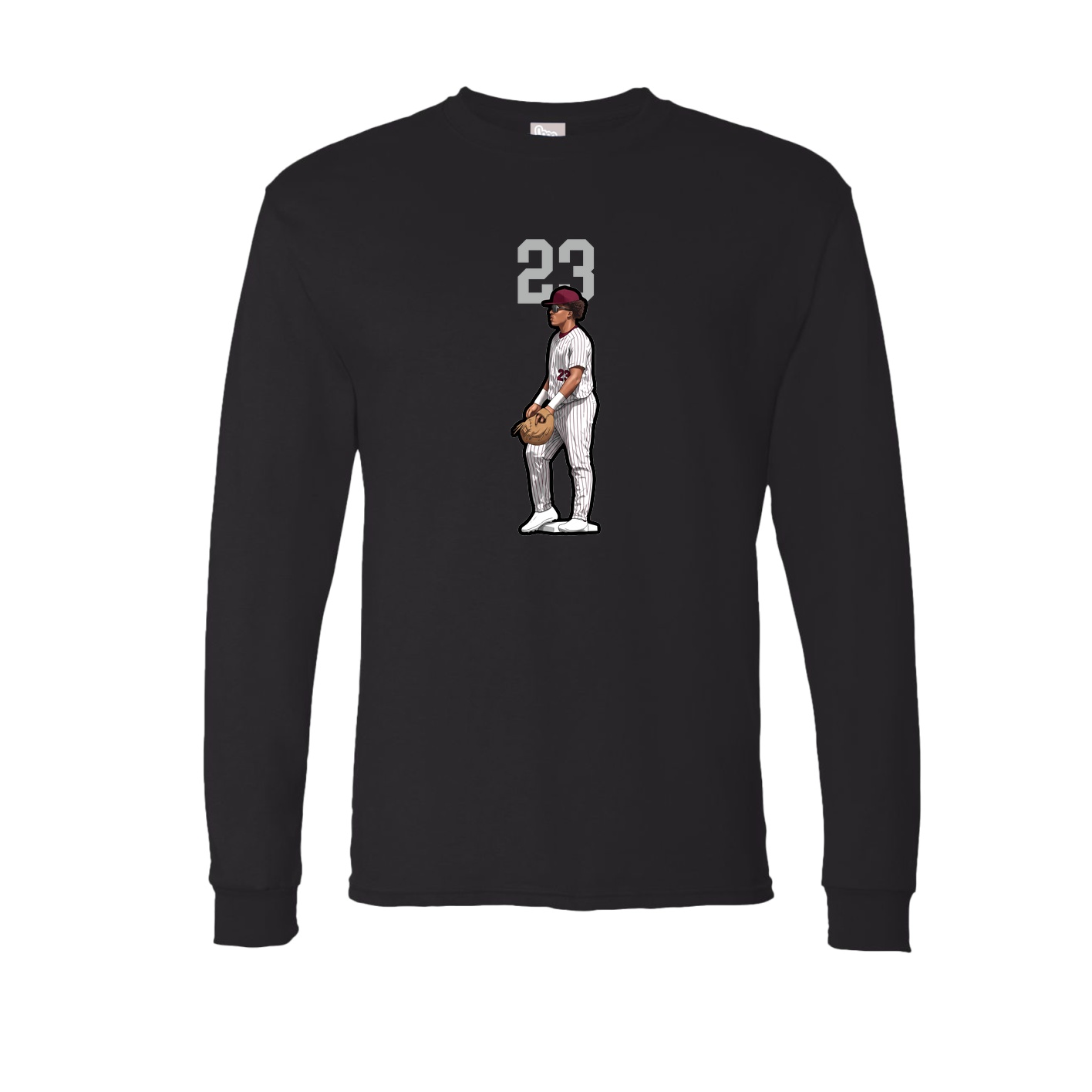 Long Sleeve Tee — Number Top in Black