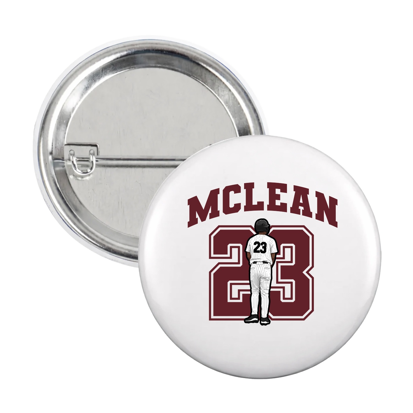 Game Day Button — Number in White