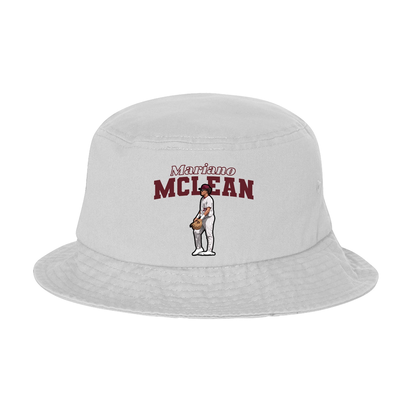 Bucket Cap — Name Arch in White