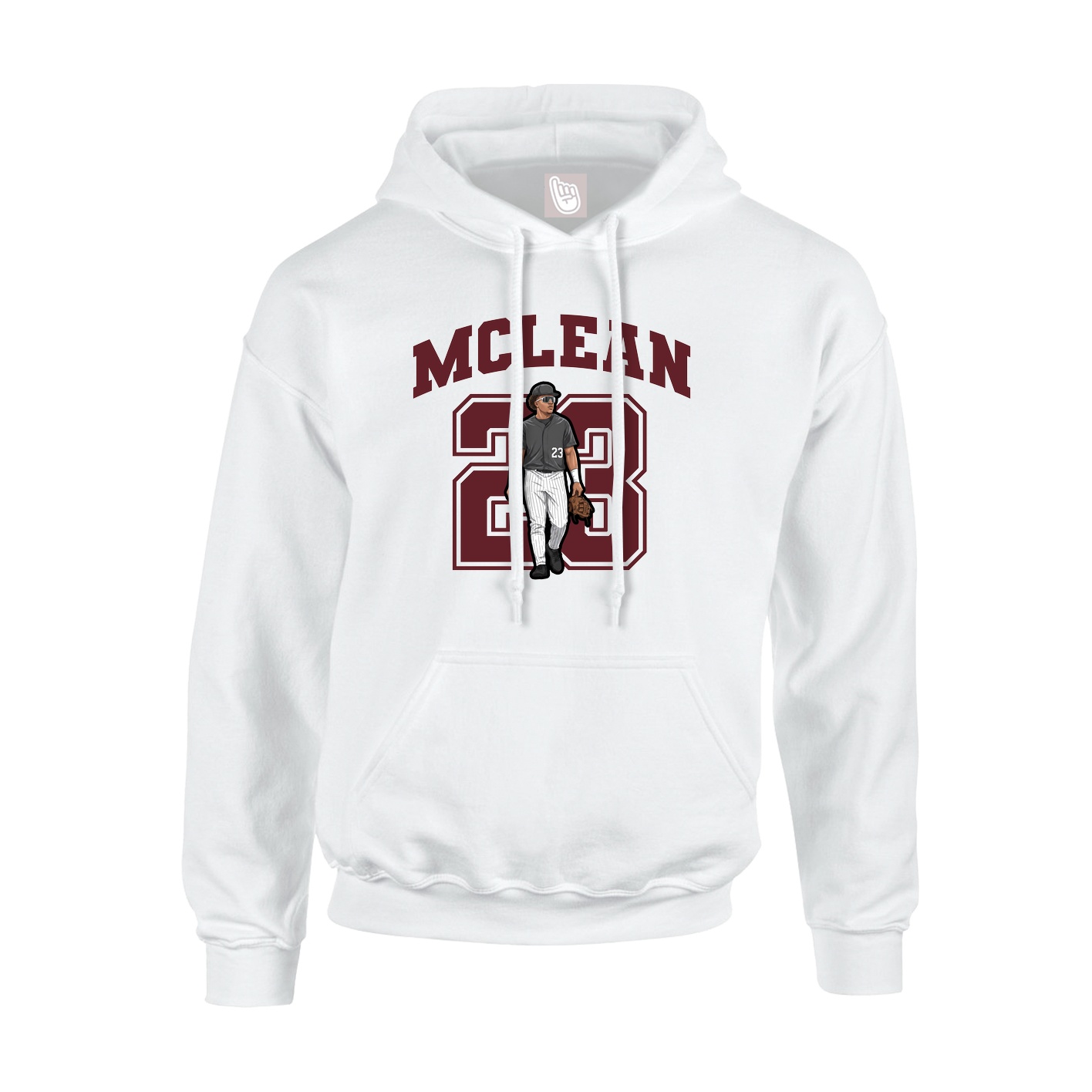 Youth Hoodie — Number in White