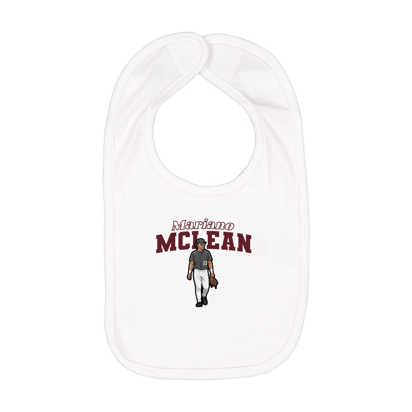 Infant Bib — Name Arch in White