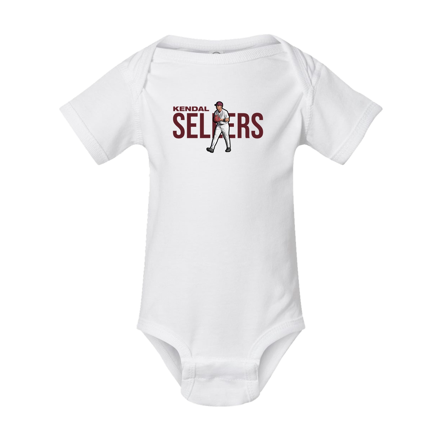 Baby Onesie — Player Name in White