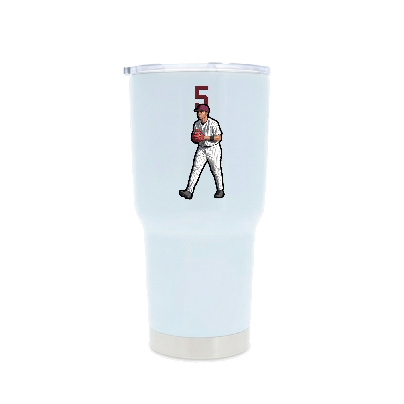 30oz Stainless Steel Tumbler — Number Top in White