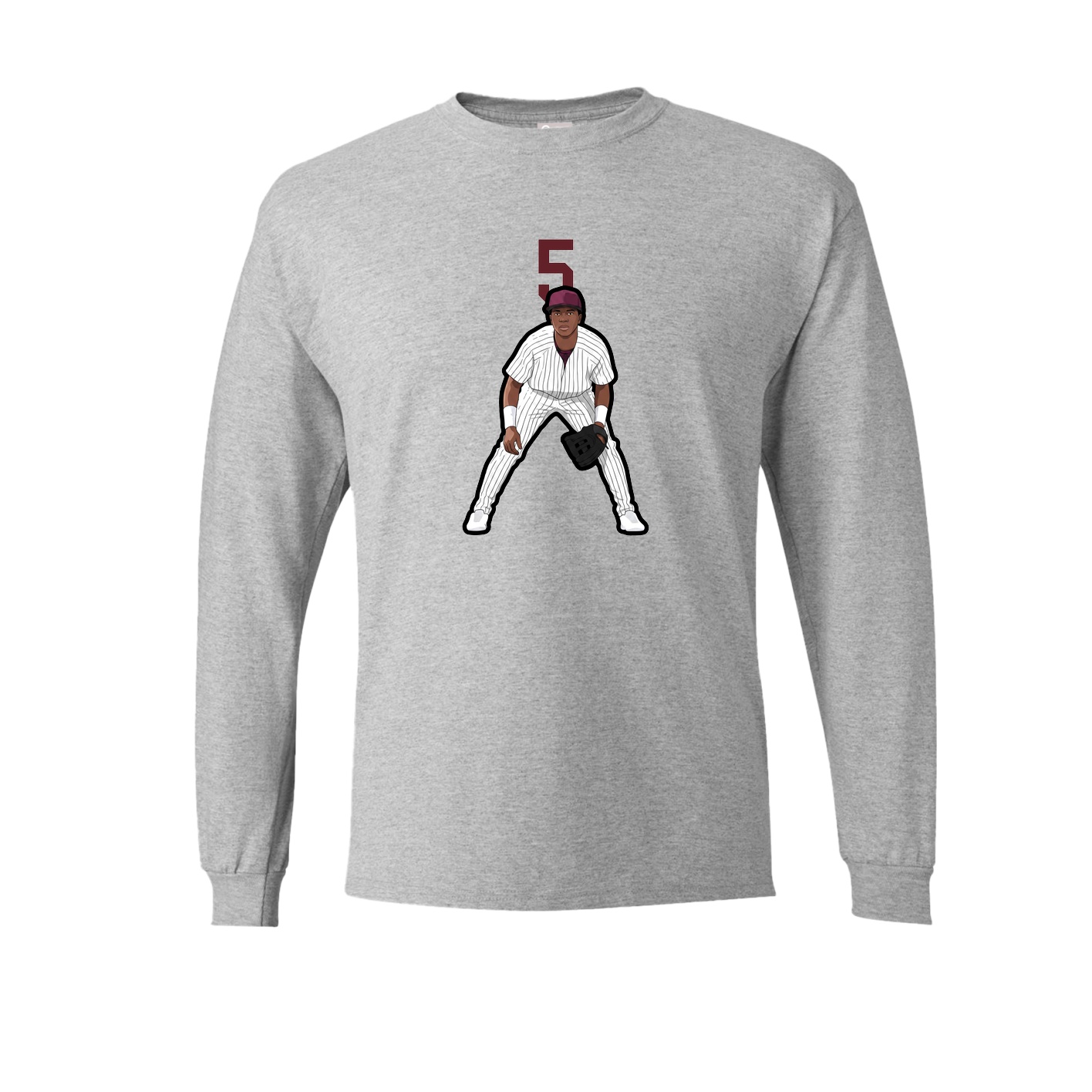 Long Sleeve Tee — Number Top in Grey