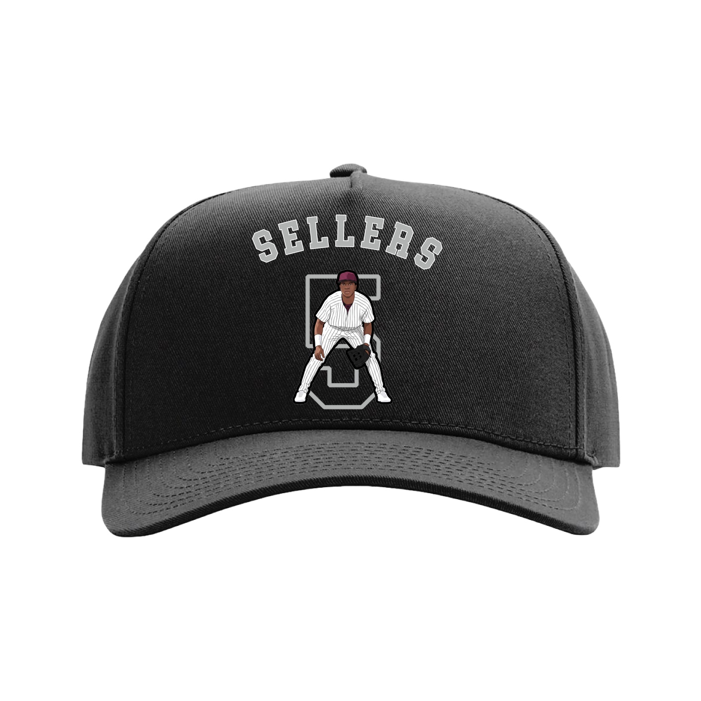Full Fabric Five-Panel Champ Cap — Shirsey Arch in Black