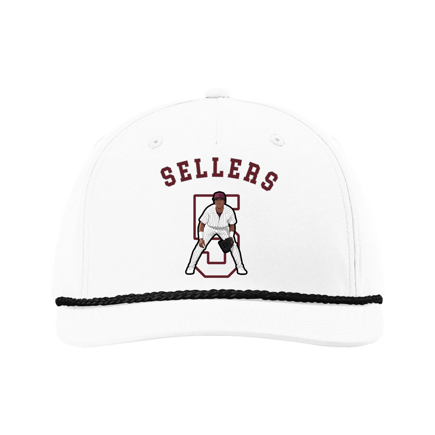 Five-Panel Classic Rope Cap — Shirsey Arch in White