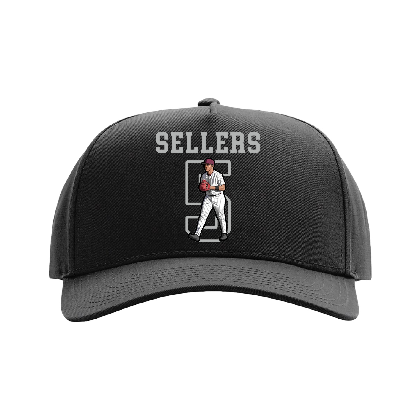 Full Fabric Five-Panel Champ Cap — Shirsey in Black