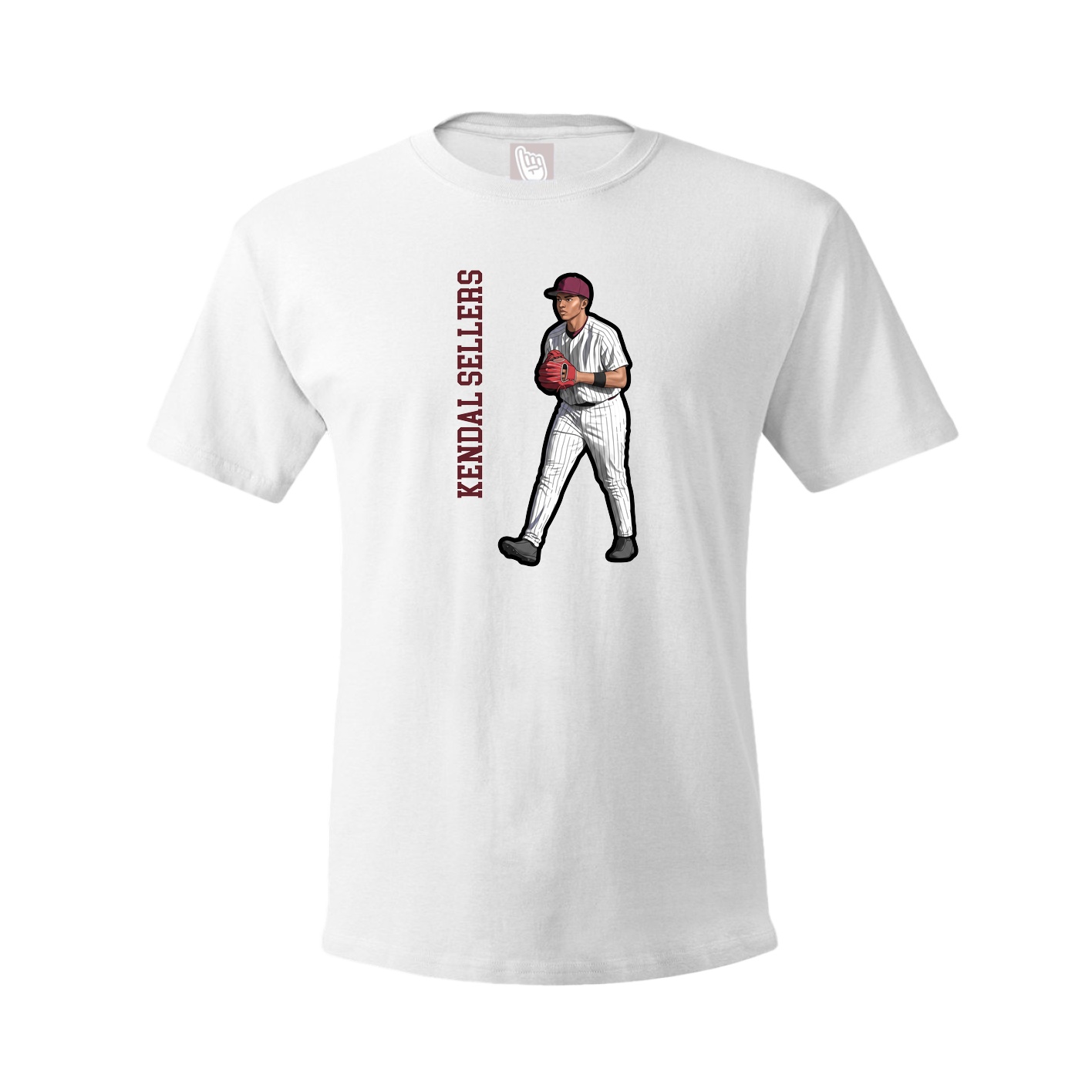 Tee — Name Vertical in White